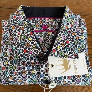 NWT Bertigo Mens 2XL Button Down Shirt Multicolor Geometric Long Sleeve Modern